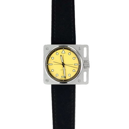 Montre AndoAndoAndo : Vinyl Record Pilot Jaune x Minimal Wear