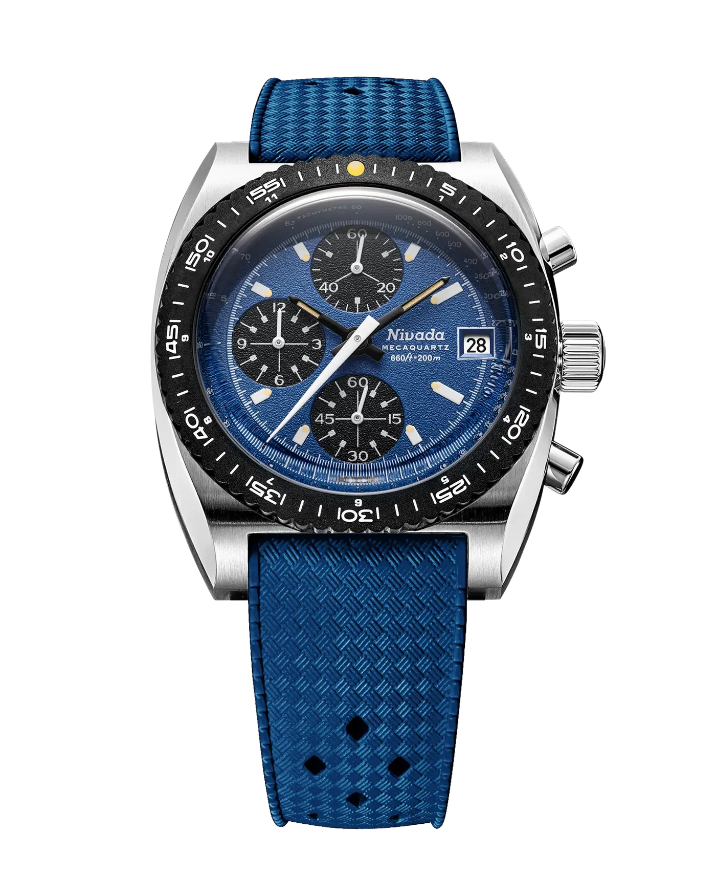 Montre Nivada Grenchen : Autochron Mecaquartz Bleu