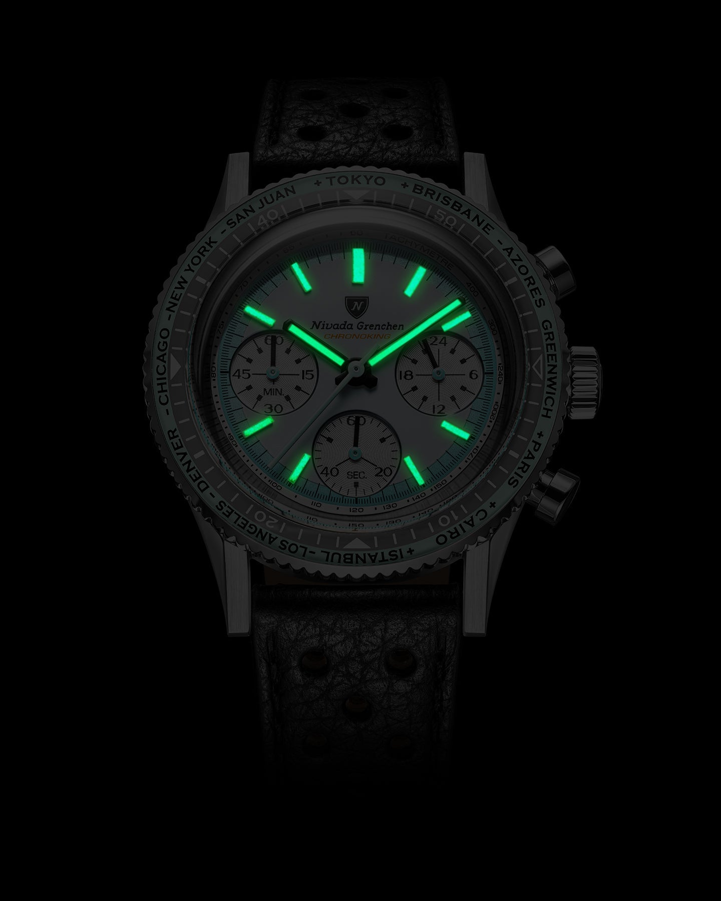 Reloj Nivada Grenchen: Chronoking Summer Edition Mecaquartz Gris
