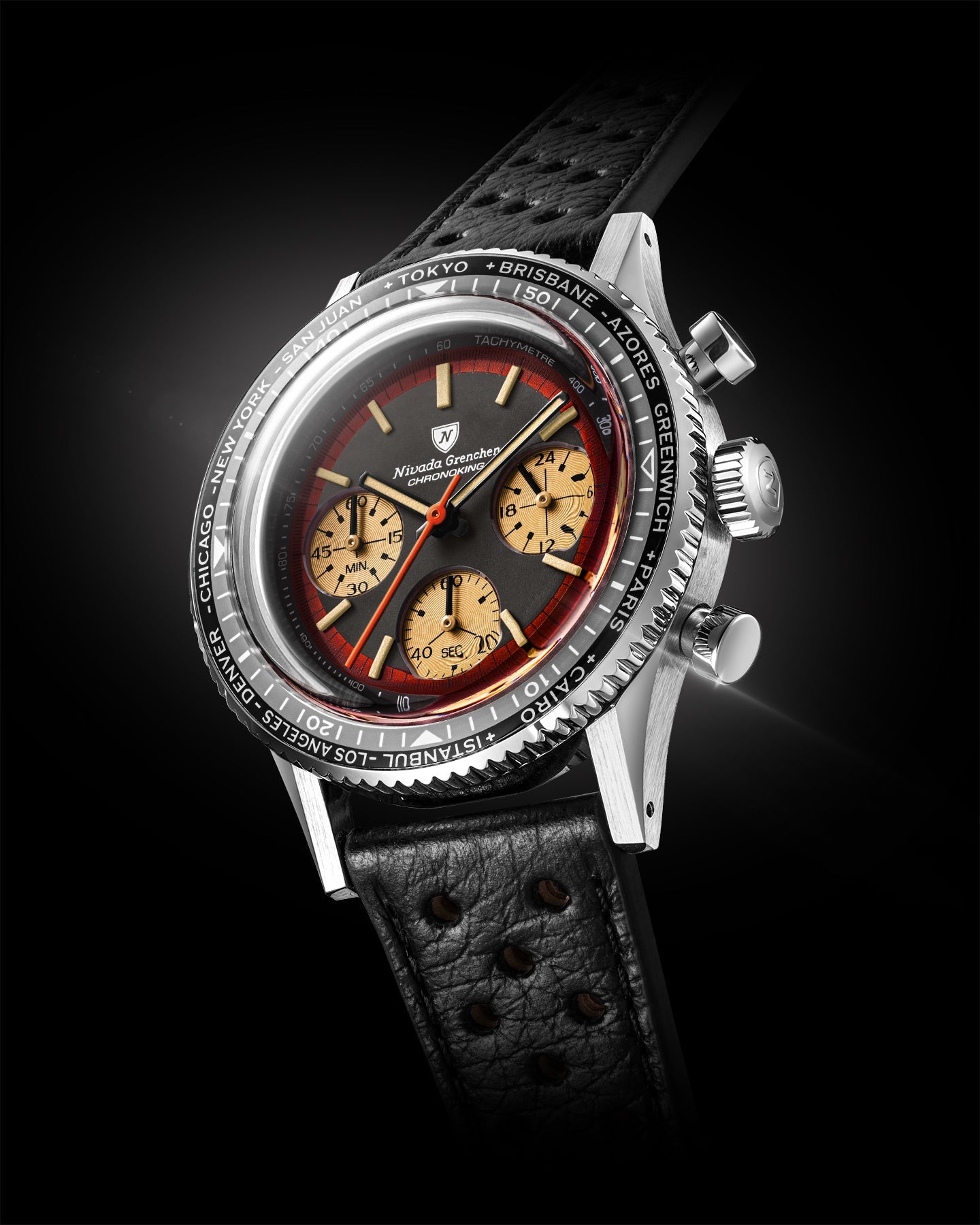 Montre Nivada Grenchen : Chronoking Summer Edition Ambre Noire