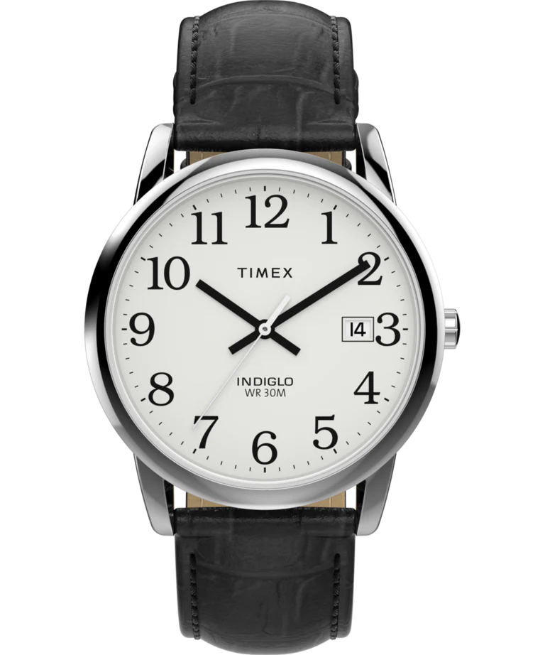 Timex : Easy Reader argenté blanc 35 mm, vue de face