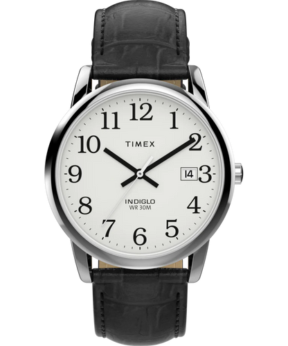Timex : Easy Reader argenté blanc 35 mm, vue de face