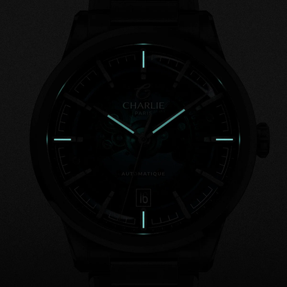 MONTRE CHARLIE PARIS : ALLIANCE AUTOMATIQUE SAPHIR BLEU