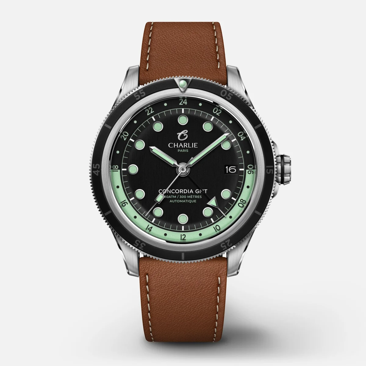 Montre Charlie Paris : Concordia GMT Automatique Noir