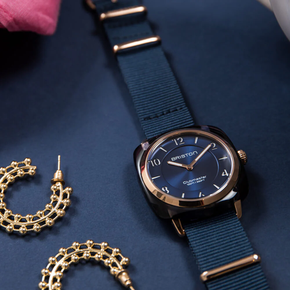 MONTRE BRISTON : CLUBMASTER CHIC BLEU NUIT & OR 21536.PRA.UB.33.NMB