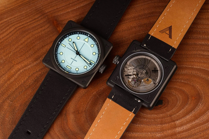 Montre AndoAndoAndo : Vinyl Record Pilot Bleu x Minimal Wear
