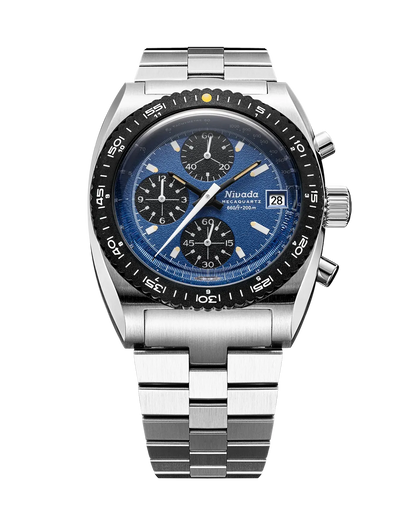 Montre Nivada Grenchen : Autochron Mecaquartz Bleu