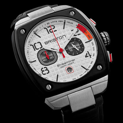 RELOJ BRISTON: STREAMLINER GENTLEMAN DRIVER CRONÓGRAFO CUARZO BLANCO 24142.SA.B.2