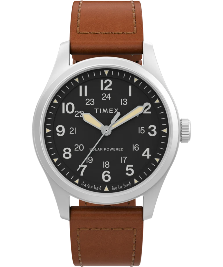 Timex : Expedition Field Post Solar noir 36 mm, vue de face