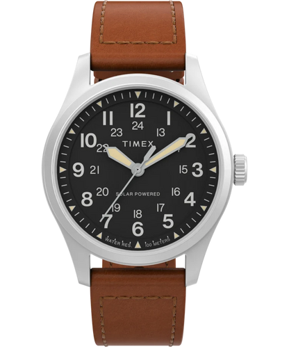 Timex : Expedition Field Post Solar noir 36 mm, vue de face