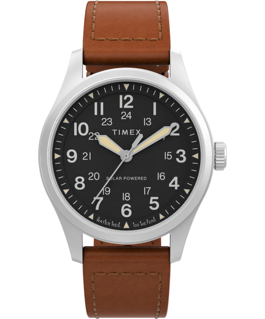 Timex : Expedition Field Post Solar noir 36 mm, vue de face