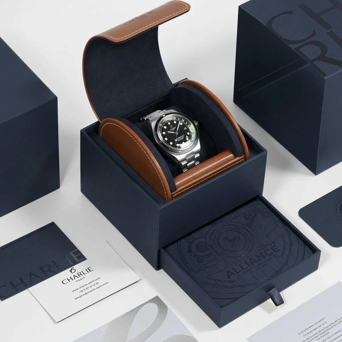 Montre Charlie Paris : Concordia GMT Automatique Noir