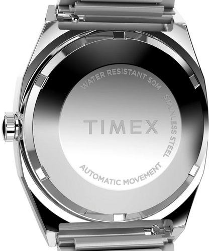 Timex : 1983 E Line automatique bleu 34 mm, vue de présentation
