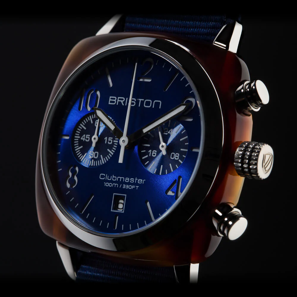 MONTRE BRISTON : CLUBMASTER CLASSIC CHRONOGRAPHE BLEU MARINE 15140.SA.T.9.NNB