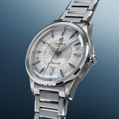 MONTRE CHARLIE PARIS : ALLIANCE AUTOMATIQUE SAPHIR BLANC