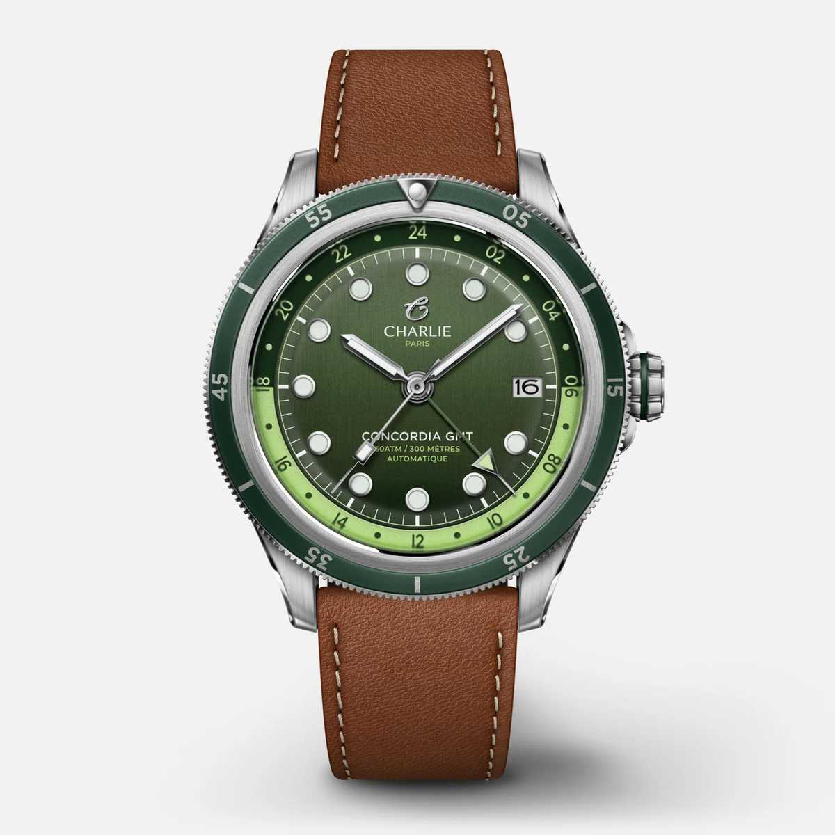 Montre Charlie Paris : Concordia GMT Automatique Vert