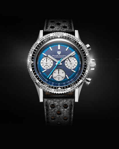 Montre Nivada Grenchen : Chronoking Summer Edition Mecaquartz Bleu Lagon
