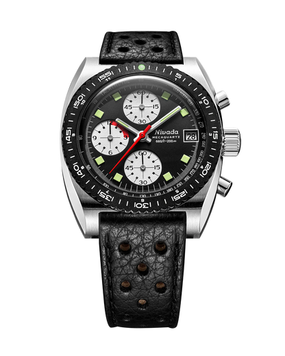 Nivada Grenchen Watch: Autochron Mecaquartz Reverse Panda