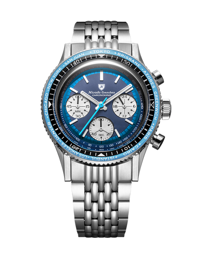 Montre Nivada Grenchen : Chronoking Summer Edition Mecaquartz Bleu Lagon