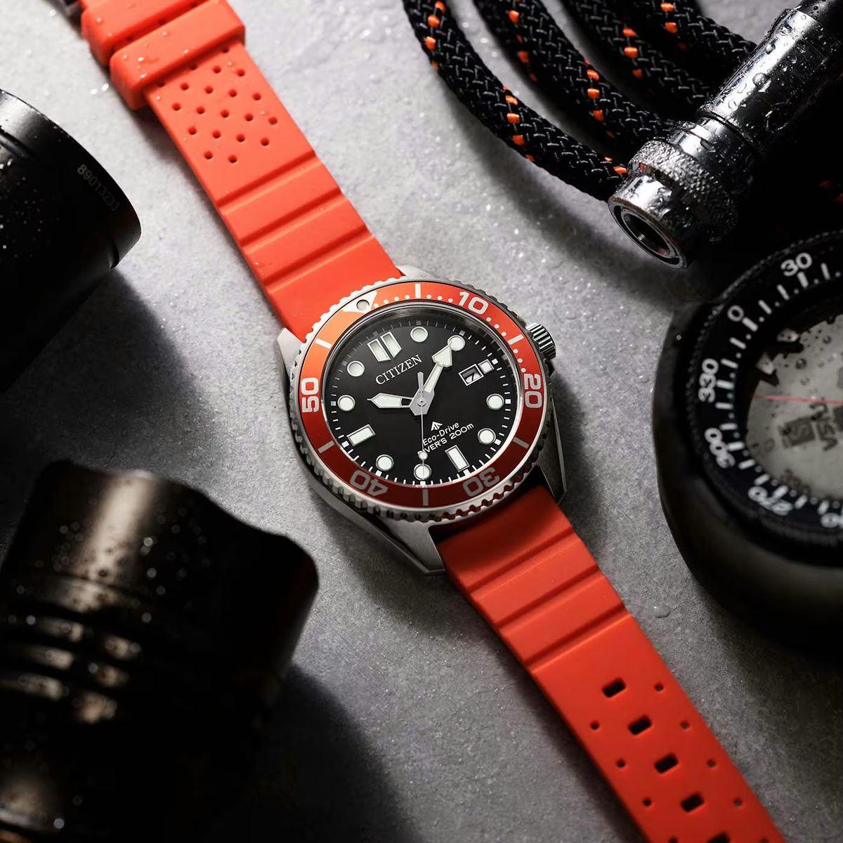 Montre Citizen : Promaster Marine Eco-Drive Diver Orange BN0268-01E