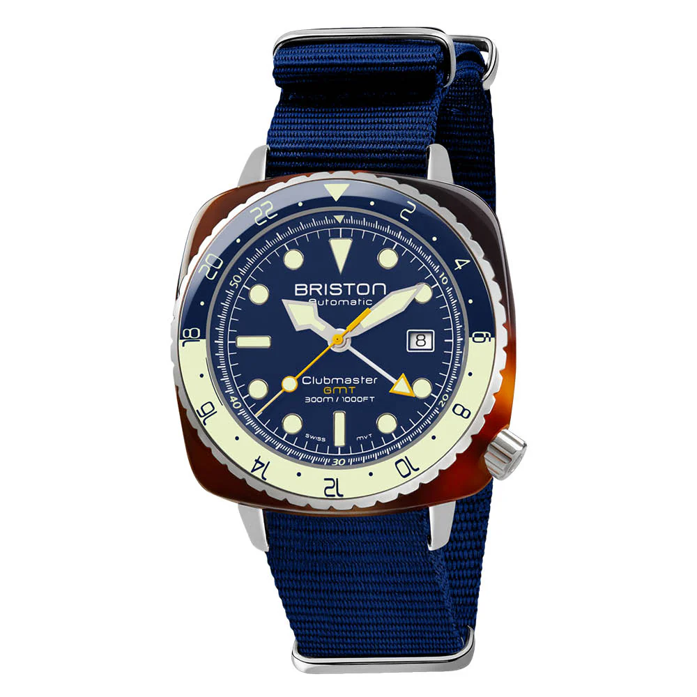 RELOJ BRISTON: CLUBMASTER DIVER PRO GMT AZUL 24844.SA.T.15.NNB