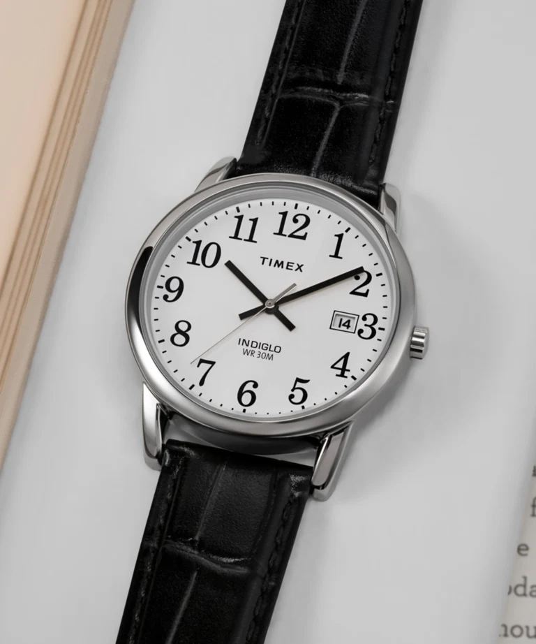 Timex : Easy Reader argenté blanc 35 mm, vue de présentation