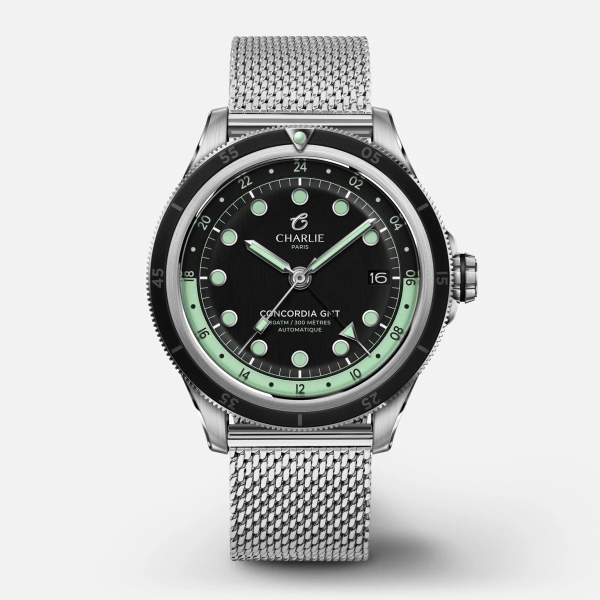 Montre Charlie Paris : Concordia GMT Automatique Noir