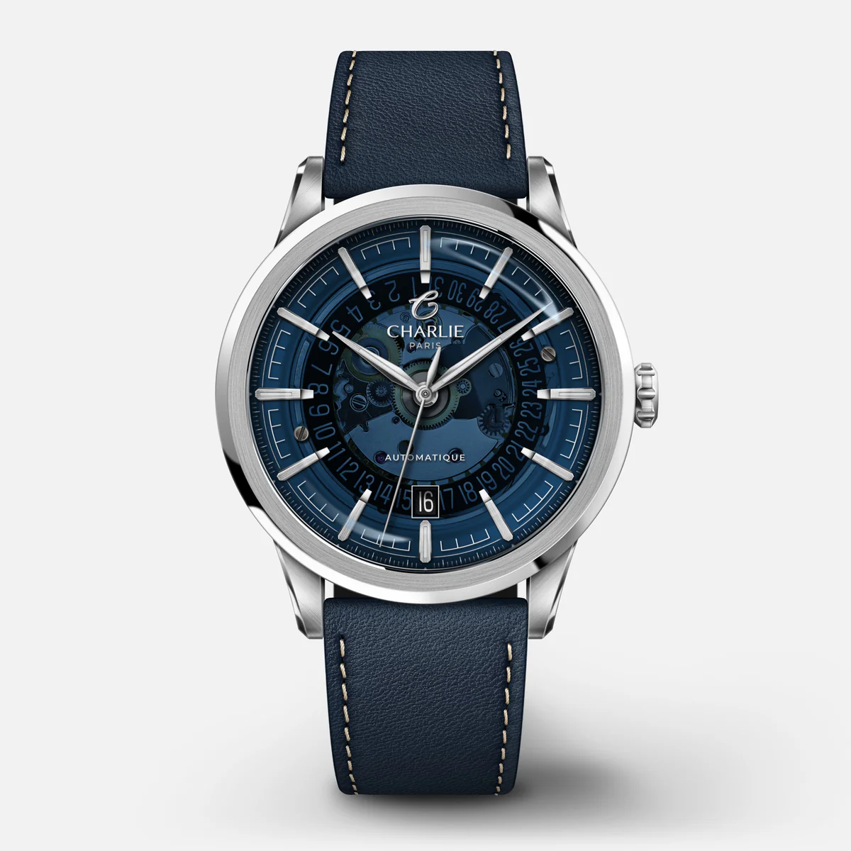 MONTRE CHARLIE PARIS : ALLIANCE AUTOMATIQUE SAPHIR BLEU
