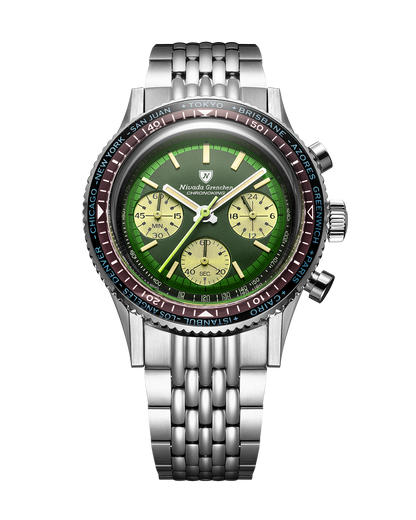 Nivada Grenchen Watch: Chronoking Summer Edition Mecaquartz Green