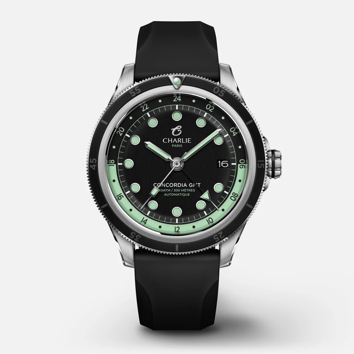 Montre Charlie Paris : Concordia GMT Automatique Noir