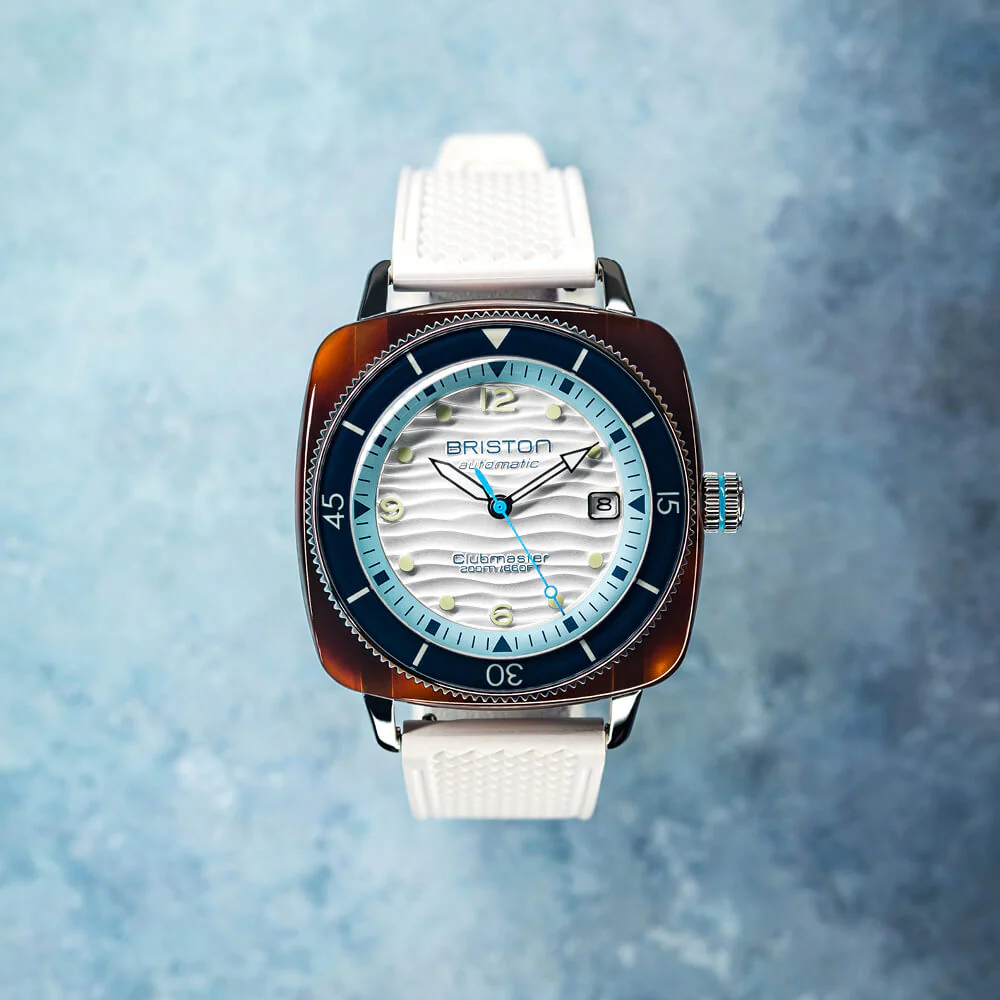 MONTRE BRISTON : CLUBMASTER LEGEND DIVER OCEAN BLANC 261740.SA.T.2.FW