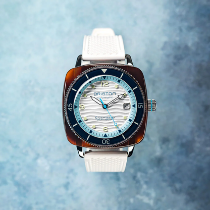 MONTRE BRISTON : CLUBMASTER LEGEND DIVER OCEAN BLANC 261740.SA.T.2.FW