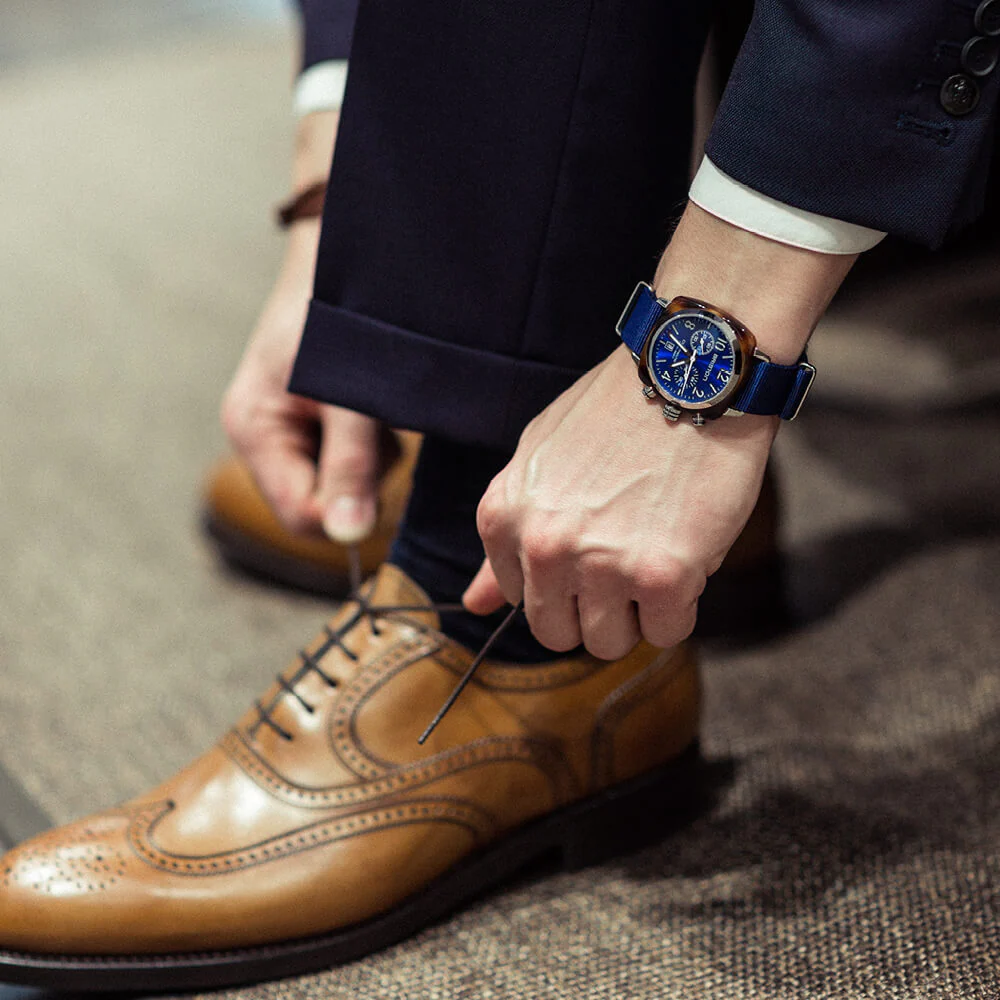 MONTRE BRISTON : CLUBMASTER CLASSIC CHRONOGRAPHE BLEU MARINE 15140.SA.T.9.NNB