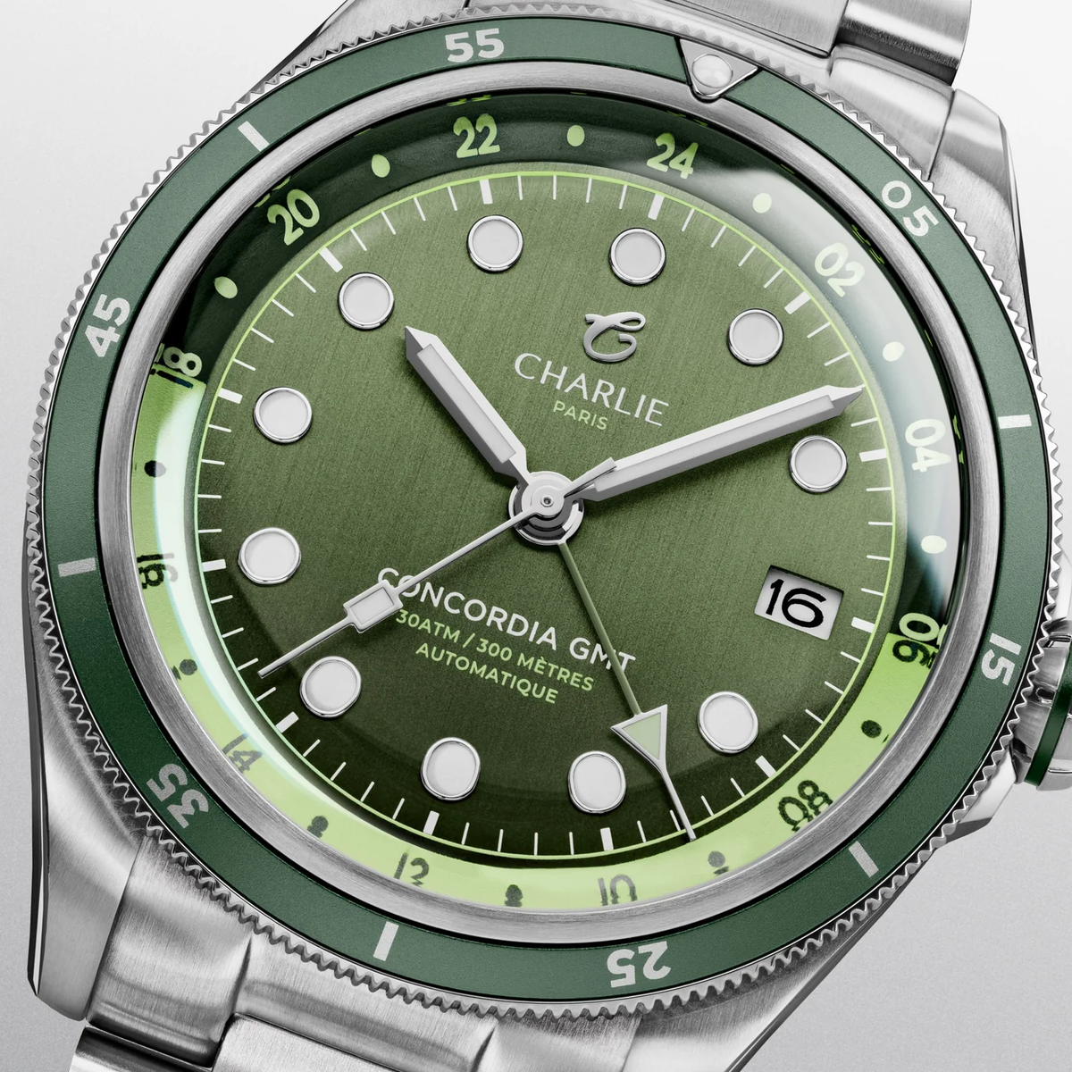 Montre Charlie Paris : Concordia GMT Automatique Vert