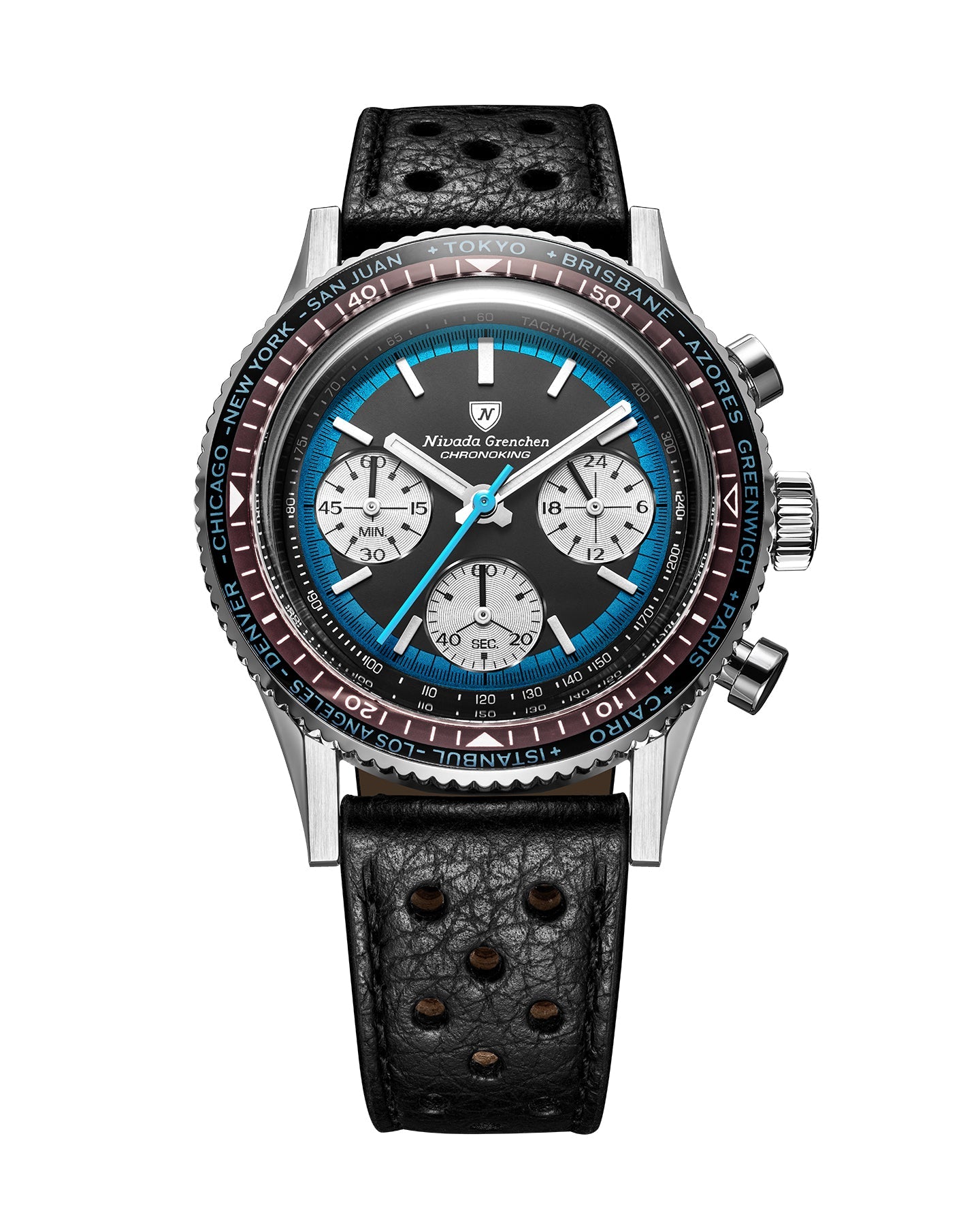 Montre Nivada Grenchen : Chronoking Summer Edition Mecaquartz Bleu