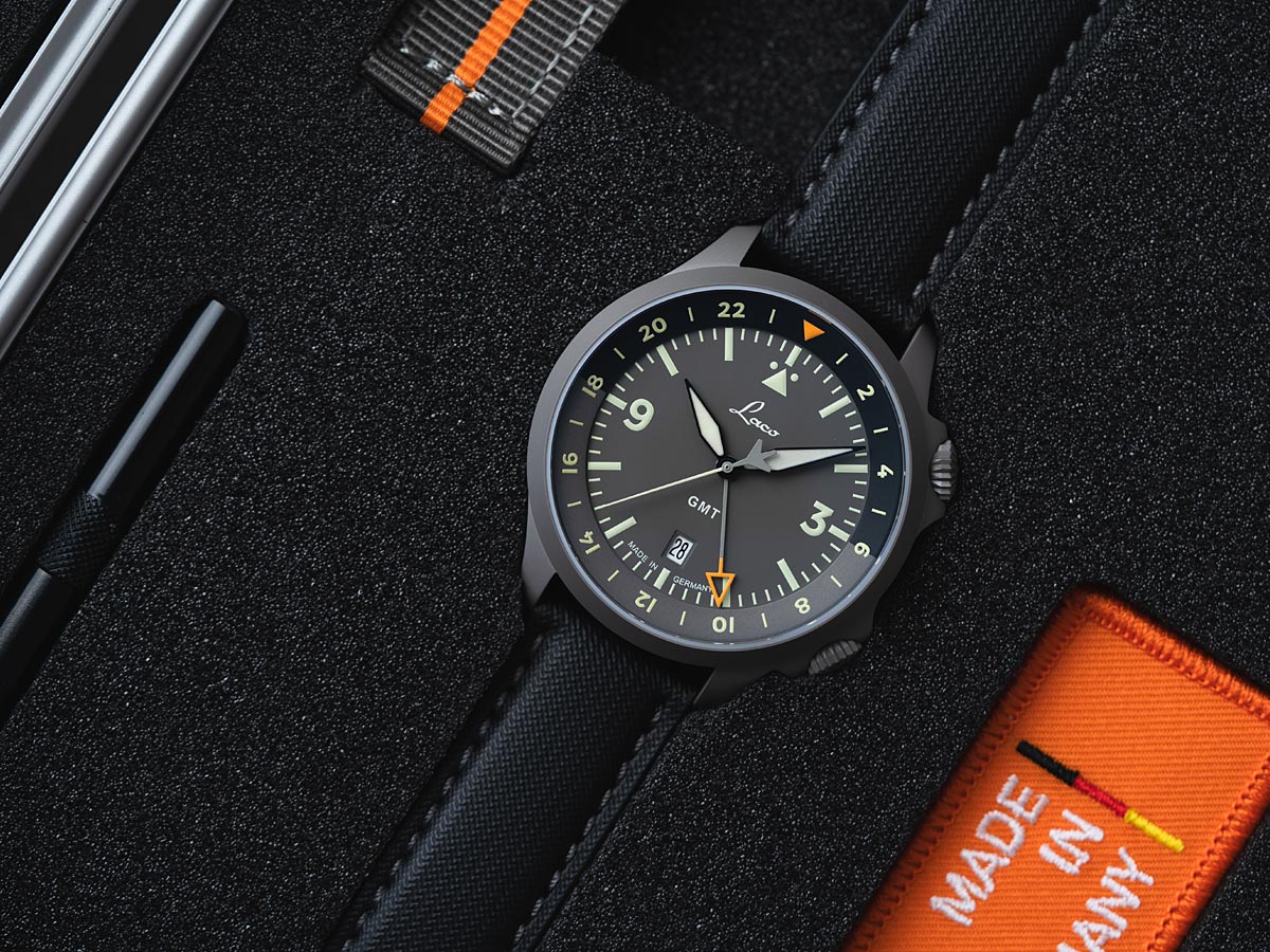 MONTRE LACO : PILOT WATCHES SPECIAL MODELS FRANKFURT GMT AUTOMATIQUE GRIS 862121.2