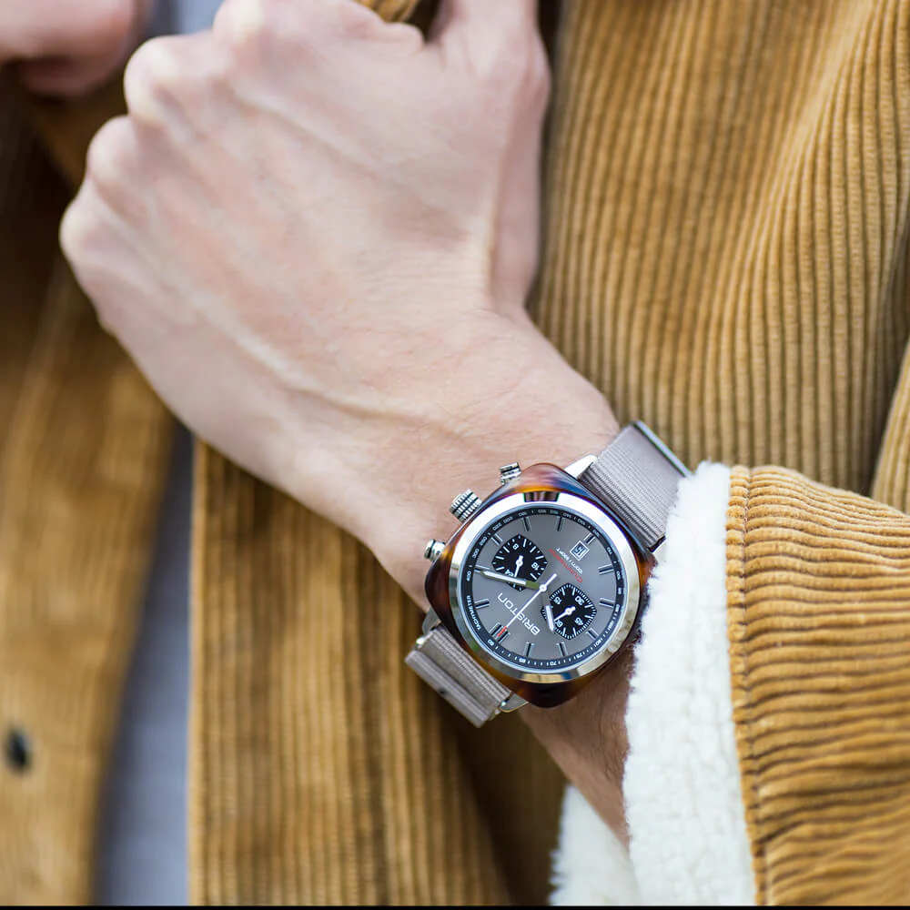 BRISTON WATCH: CLUBMASTER SPORT ACETATE – TAUPE