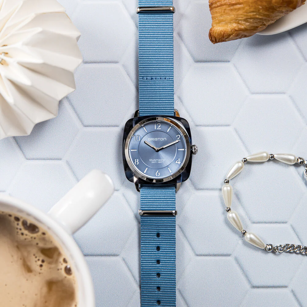 MONTRE BRISTON : CLUBMASTER CHIC BLEU GLACIER 21536.SA.UB.25.NIB