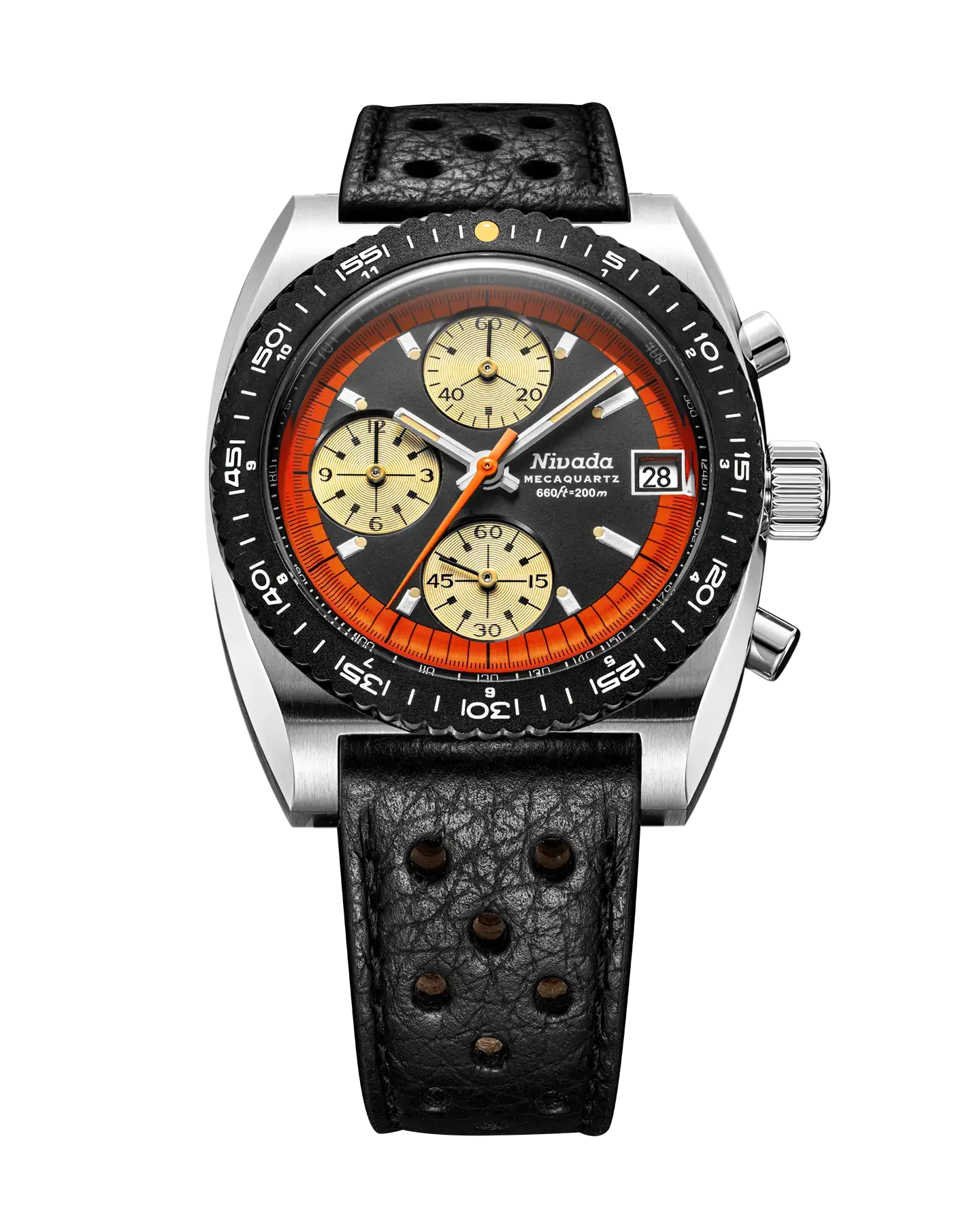 Montre Nivada Grenchen : Autochron Mecaquartz Orange