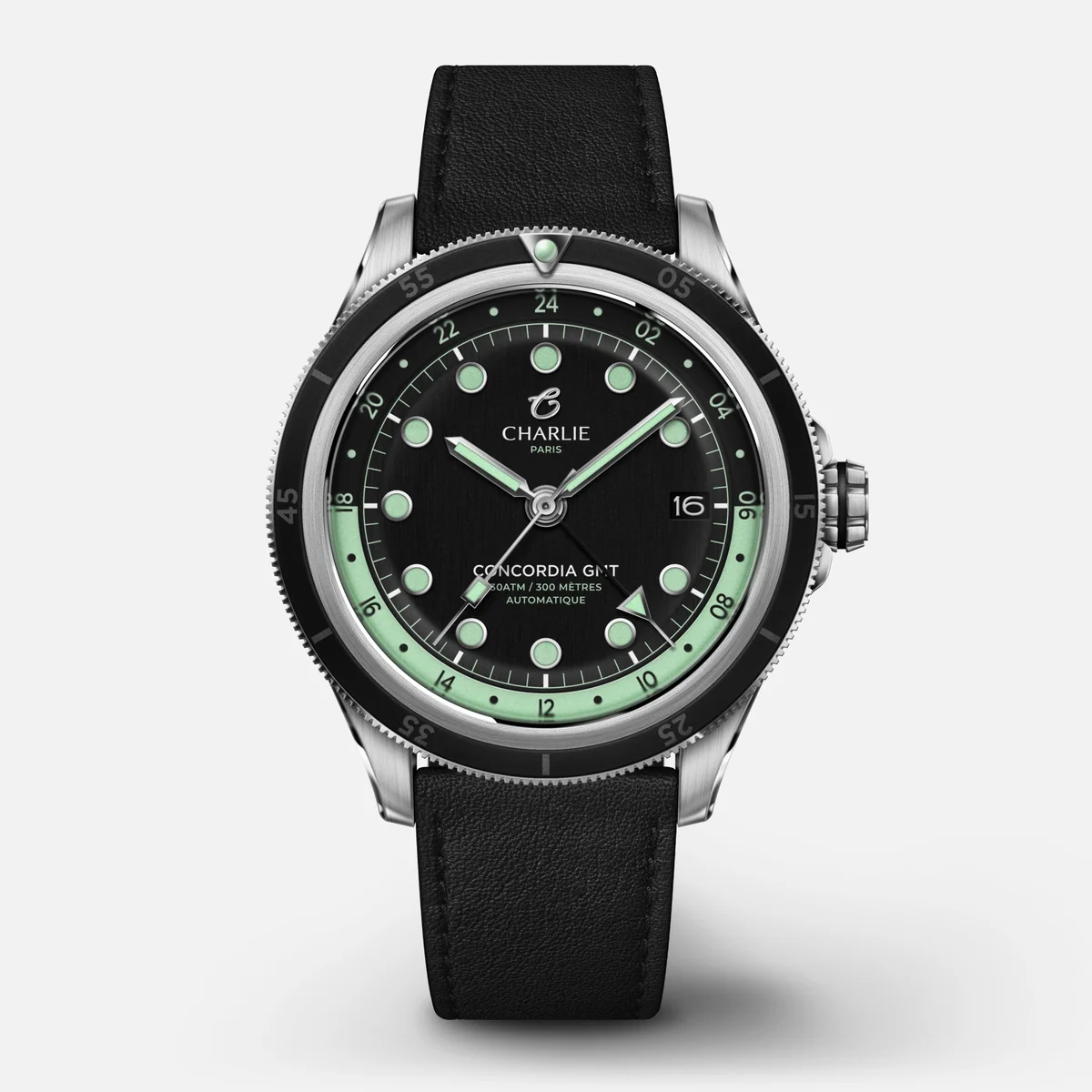 Montre Charlie Paris : Concordia GMT Automatique Noir