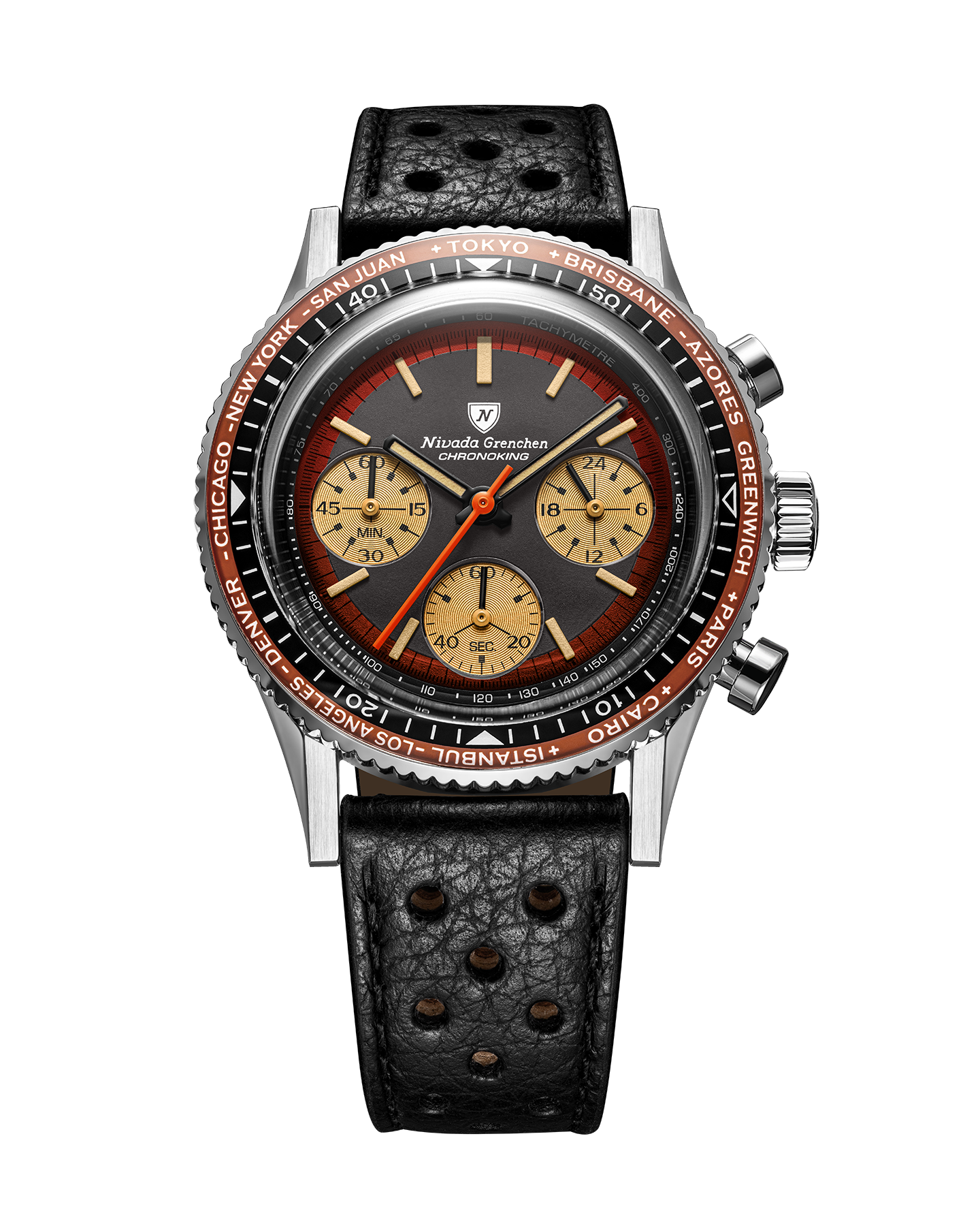 Montre Nivada Grenchen : Chronoking Summer Edition Ambre Noire