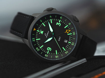 MONTRE LACO : PILOT WATCHES SPECIAL MODELS FRANKFURT GMT AUTOMATIQUE NOIR 862120.2