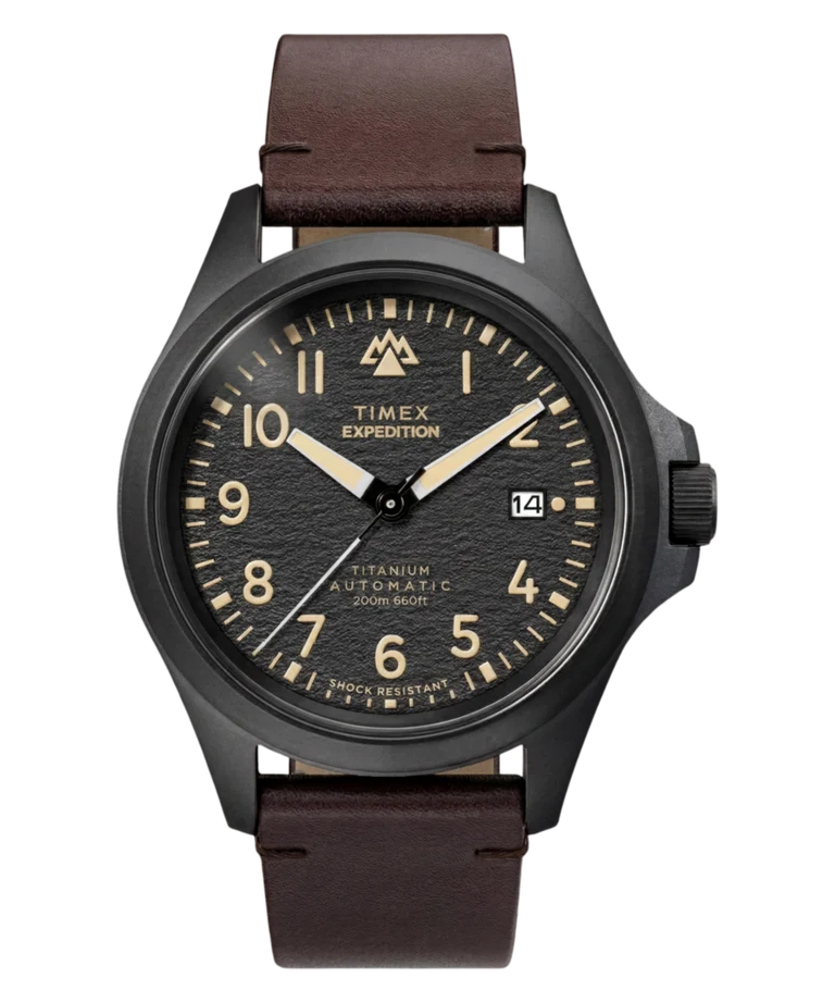 Timex : Expedition Field Post Titanium automatique noir 41 mm, vue de face