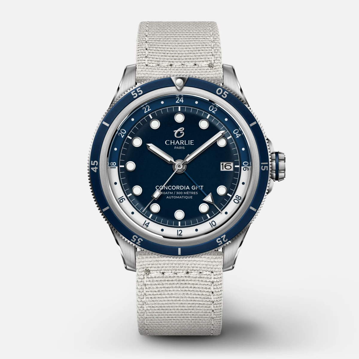 Montre Charlie Paris : Concordia GMT Automatique Bleu Antarctique
