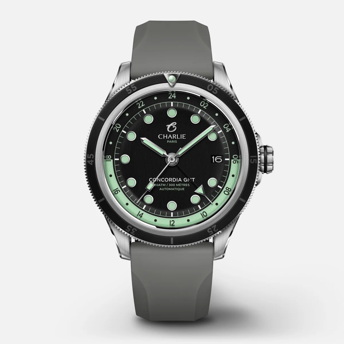 Montre Charlie Paris : Concordia GMT Automatique Noir