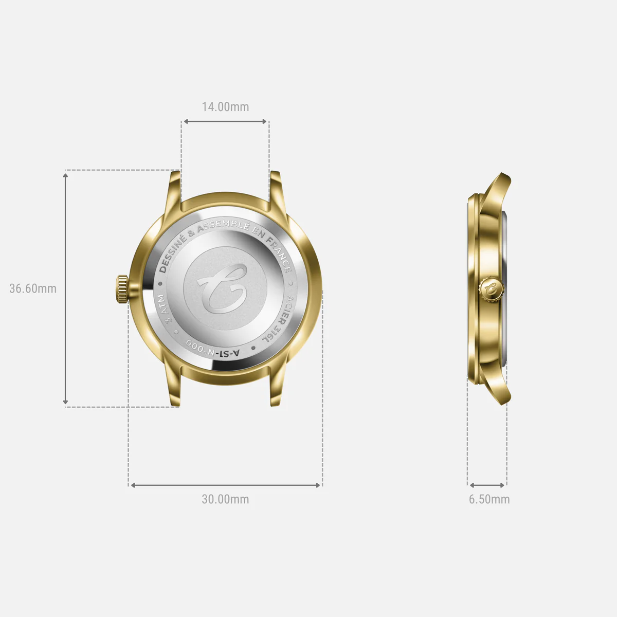 MONTRE CHARLIE PARIS : SULLY QUARTZ OR