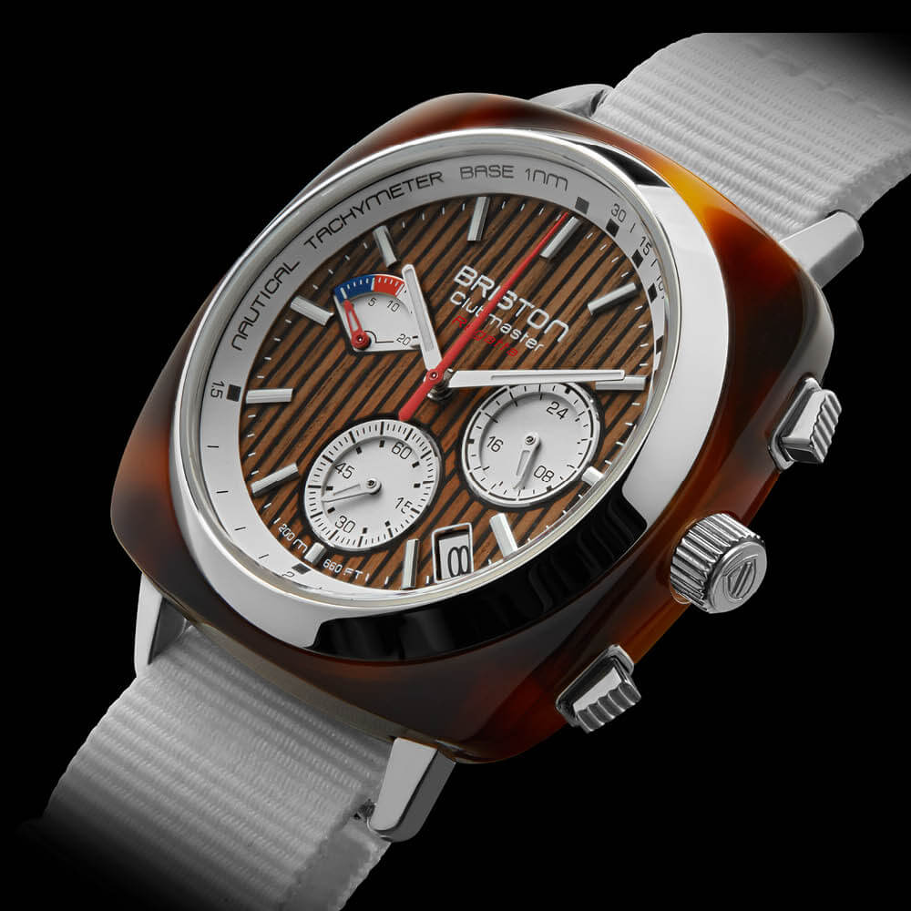 MONTRE BRISTON : CLUBMASTER REGATTA CHRONOGRAPHE NOYER BLANC 251542.SA.T.2W.NW