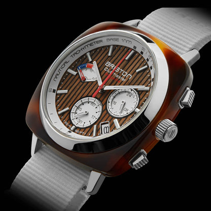 MONTRE BRISTON : CLUBMASTER REGATTA CHRONOGRAPHE NOYER BLANC 251542.SA.T.2W.NW