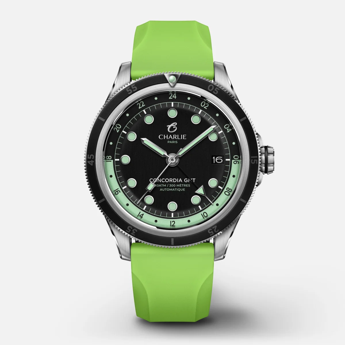 Montre Charlie Paris : Concordia GMT Automatique Noir