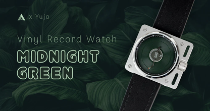 Montre AndoAndoAndo : Vinyl Record Quartz Midnight Green